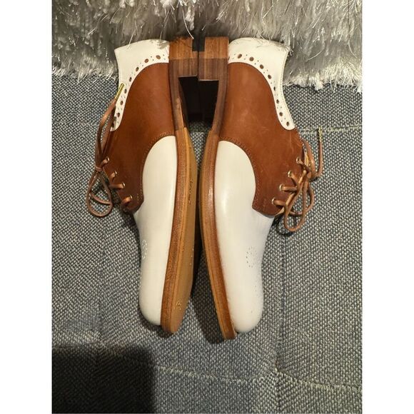 The Office of Angela Scott Mr Presley cognac and white womens derby Oxford size - Picture 7 of 11
